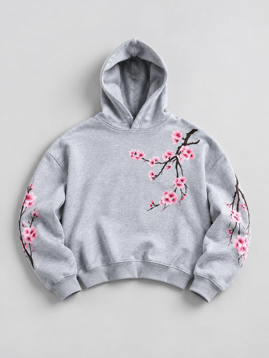 Sakura Thorn Hoodie — Light Grey