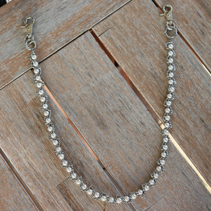 SILVER PEARL WALLET CHAIN
