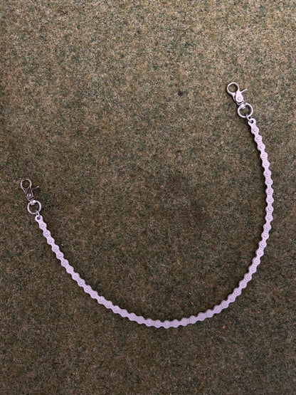 SILVER PEARL WALLET CHAIN