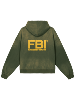 FBI × MOONAERA zip hoodie – Olive