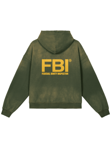 FBI × MOONAERA zip hoodie – Olive