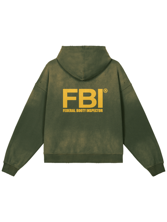 FBI × MOONAERA zip hoodie – Olive