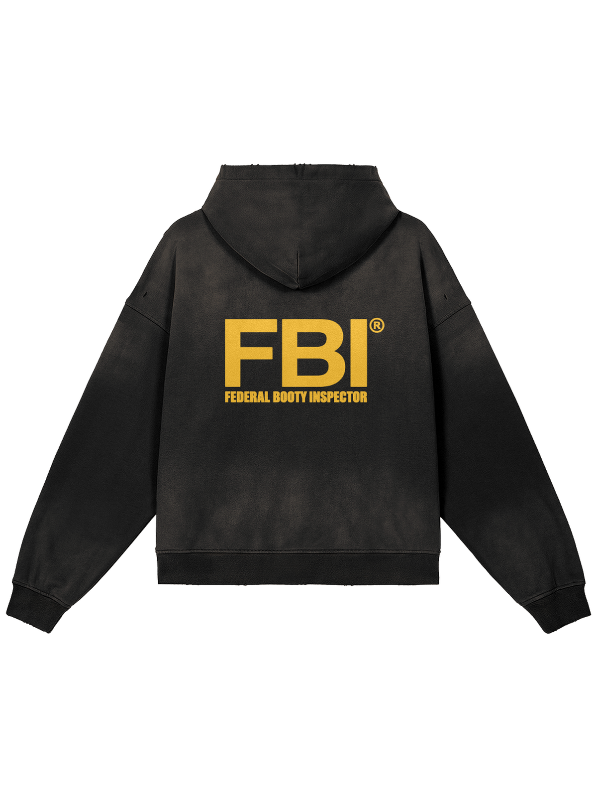FBI × MOONAERA zip hoodie – Washed Black