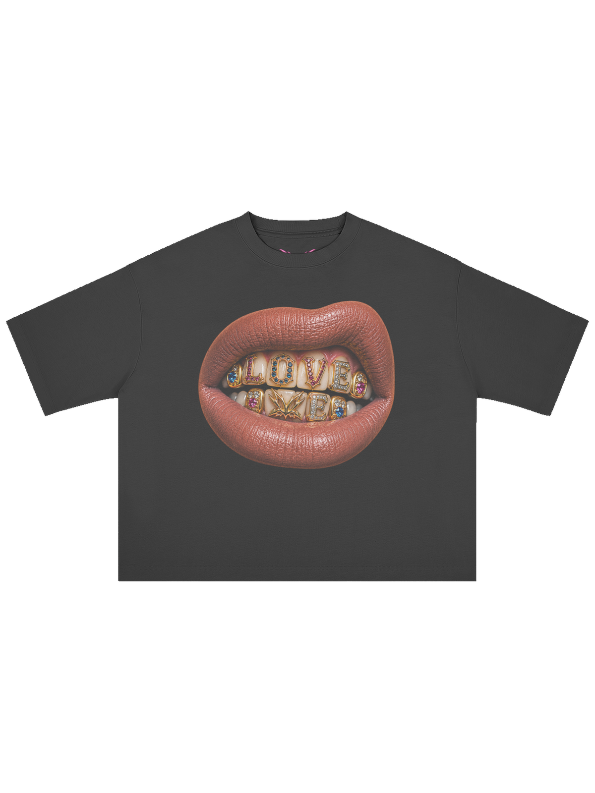 LOVE ME x MOONAERA black oversized T-shirt front