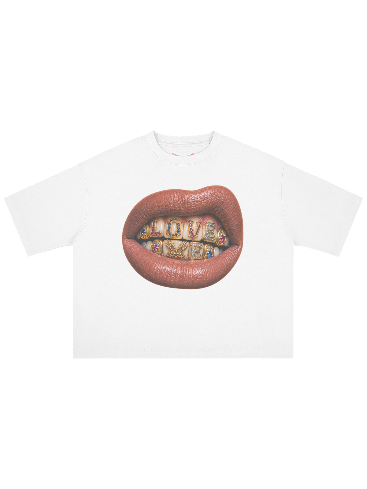 LOVE ME x MOONAERA white oversized T-shirt front
