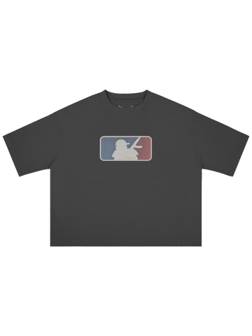 Major League x MOONAERA black oversized T-shirt front