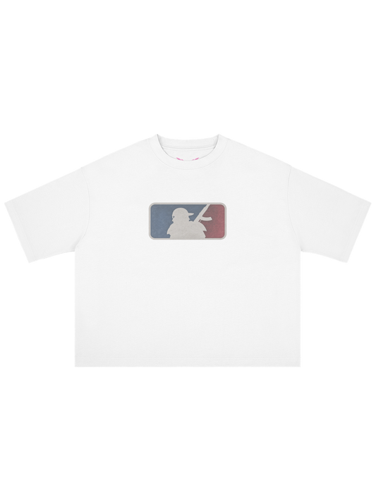 Major League x MOONAERA white oversized T-shirt front
