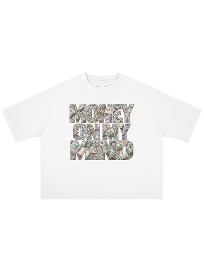 Money On My Mind x MOONAERA white oversized T-shirt front