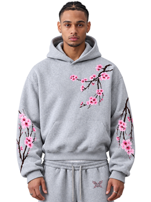 Sakura Thorn Hoodie — Light Grey
