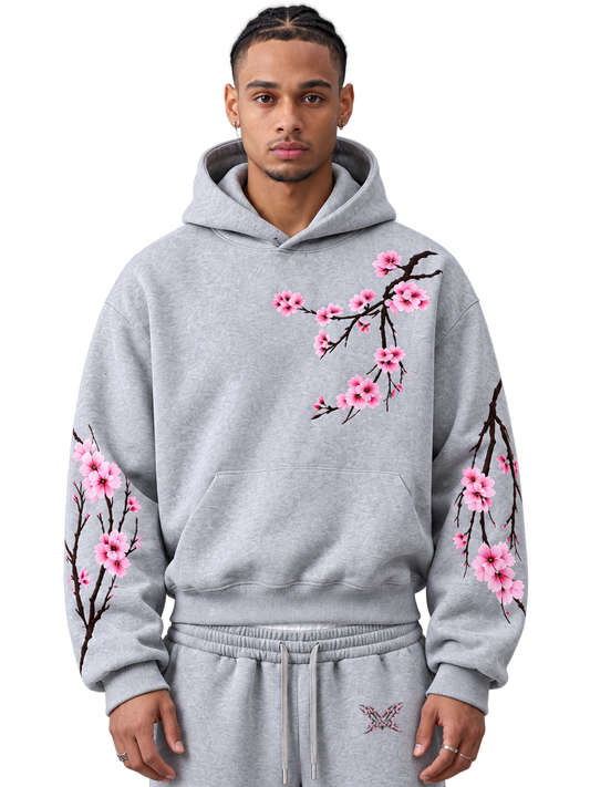 Sakura Thorn Hoodie — Light Grey