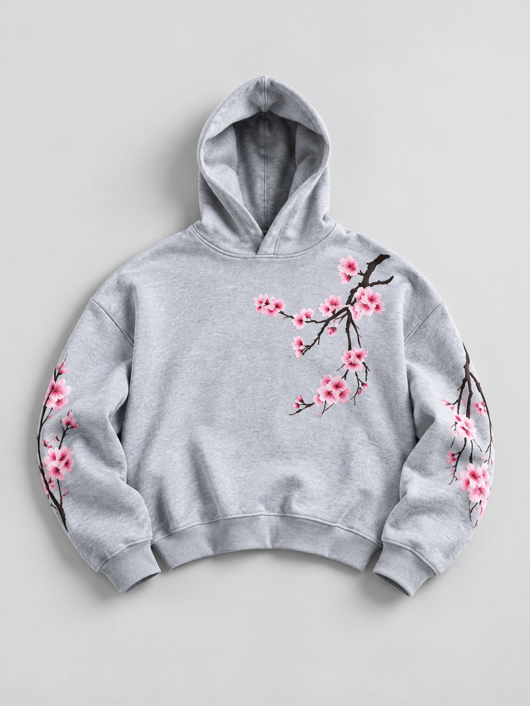 Sakura Thorn Hoodie — Light Grey