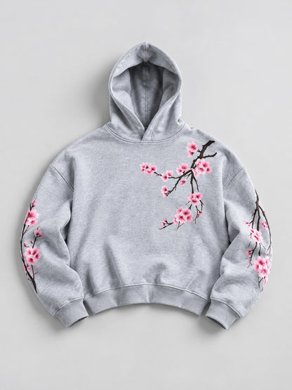 Sakura Thorn Hoodie — Light Grey