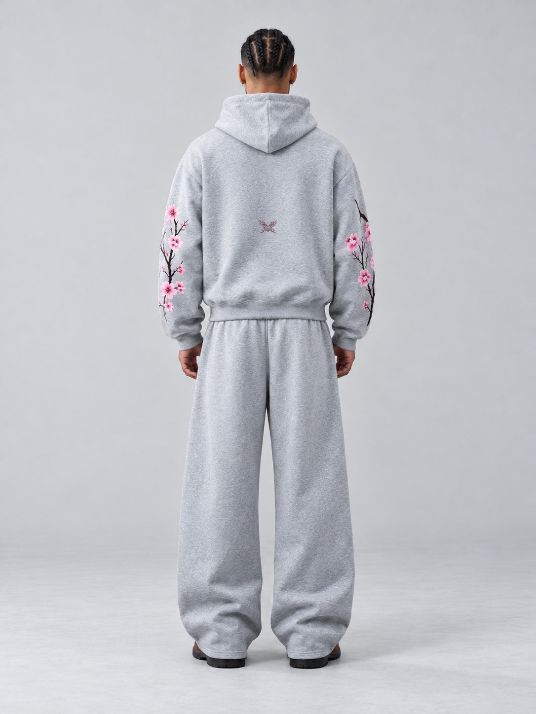 Sakura Thorn Hoodie — Light Grey