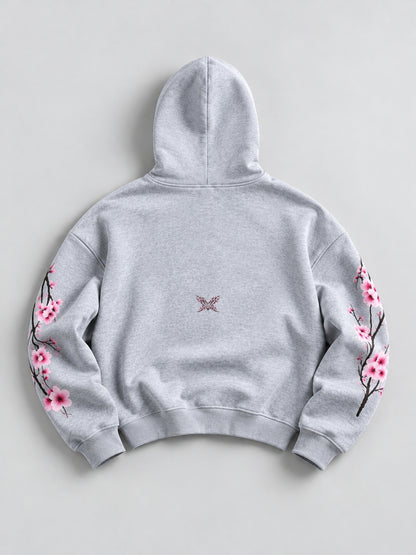 Sakura Thorn Hoodie — Light Grey