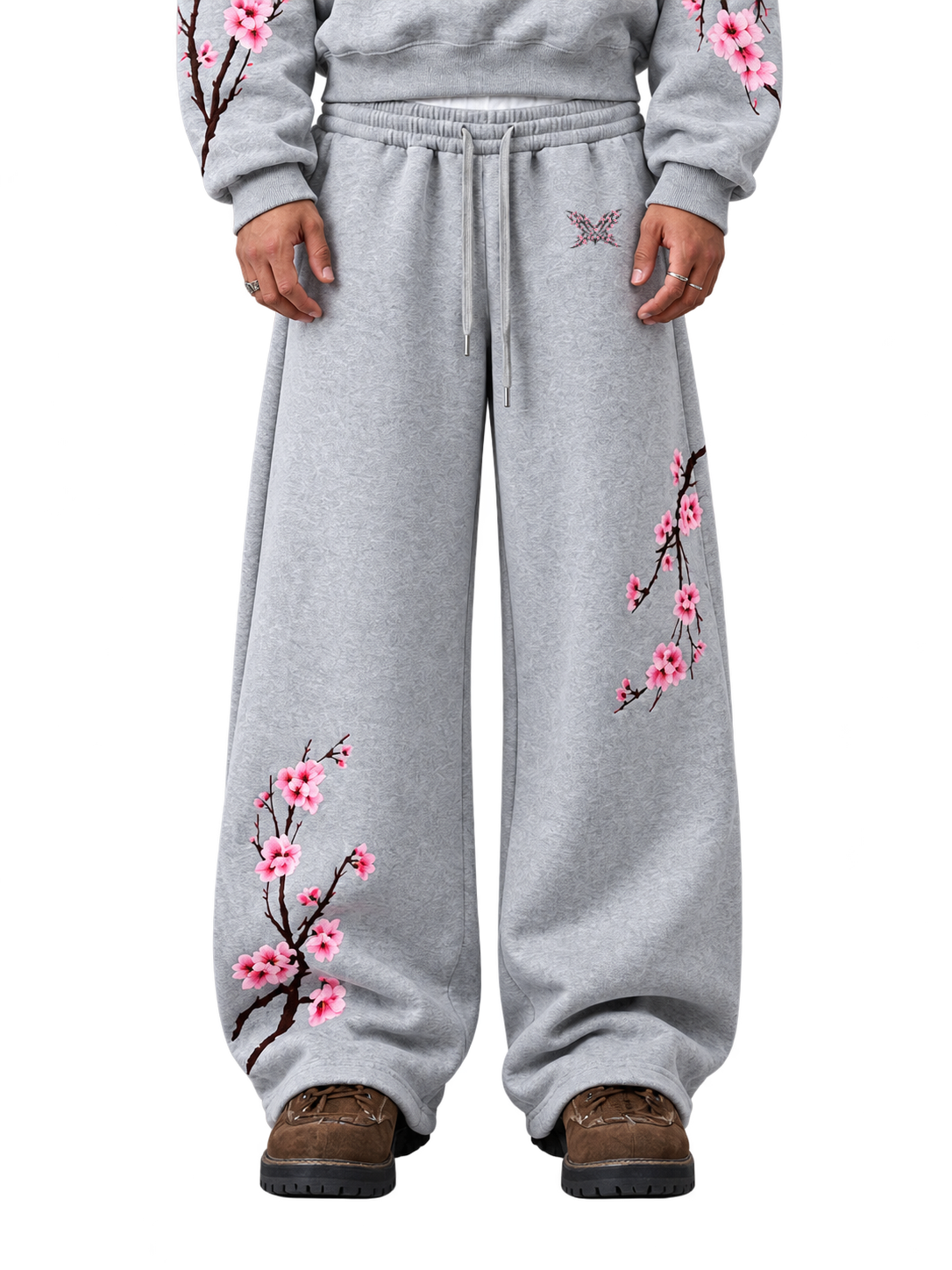 Sakura Thorn Sweatpants — Light Grey