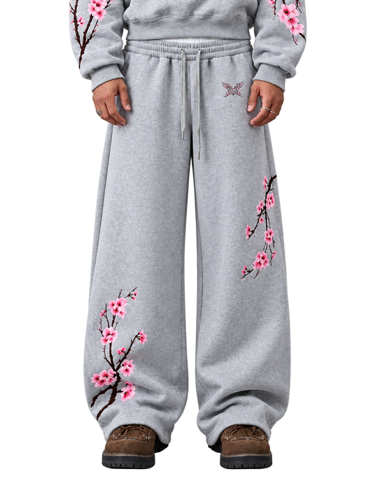 Sakura Thorn Sweatpants — Light Grey