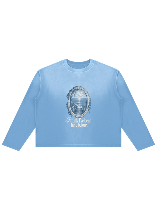 MOONAERA I've Been Here Before sky blue longsleeve shirt with graphic front print