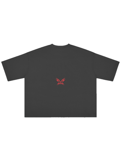 Black SPIDEY X MOONAERA oversized graphic T-shirt back view