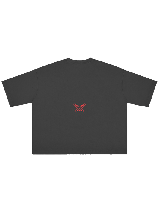 Black SPIDEY X MOONAERA oversized graphic T-shirt back view