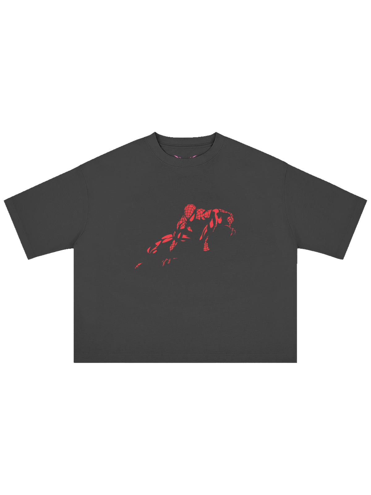 Black SPIDEY X MOONAERA oversized graphic T-shirt front view