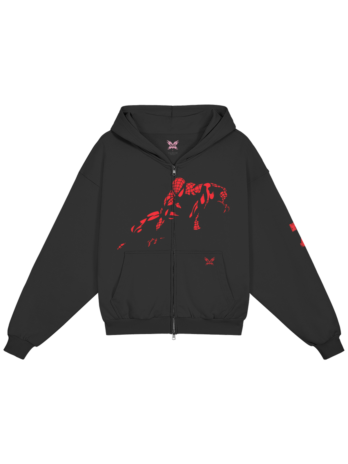 Spidey × MOONAERA zip hoodie – Black