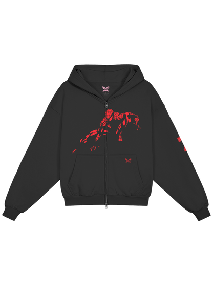 Spidey × MOONAERA zip hoodie – Black