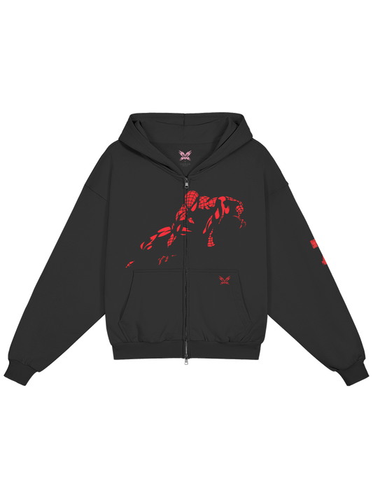 Spidey × MOONAERA zip hoodie – Black