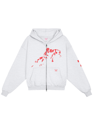 Spidey × MOONAERA zip hoodie – Light Grey